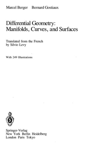 خرید و دانلود نسخه کامل کتاب Differential Geometry: Manifolds, Curves, and Surfaces