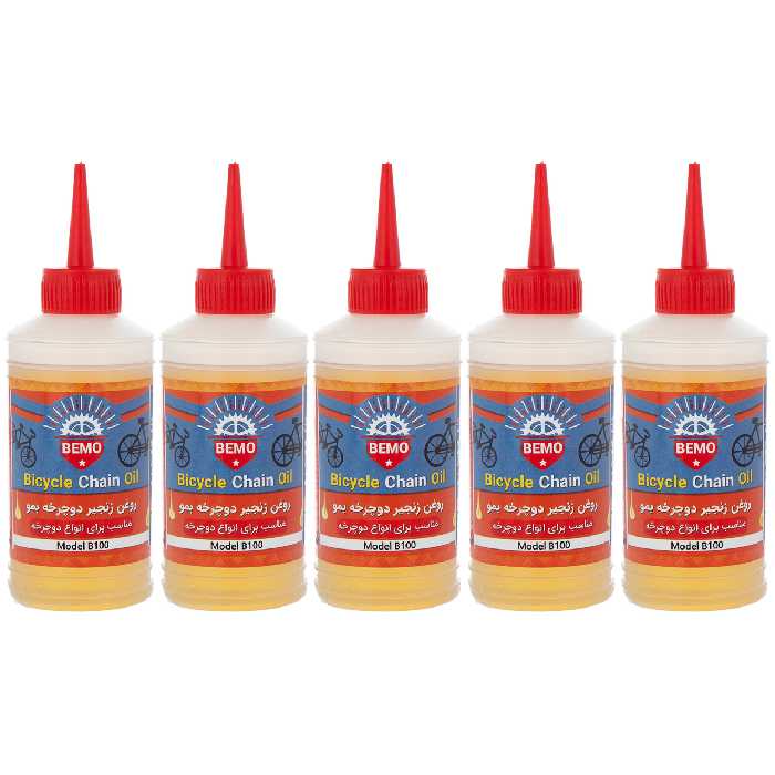 روغن زنجیر دوچرخه بمو مدل B100 حجم 80 میلی لیتر بسته 5 عددی
