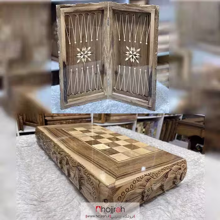 اطلاعات ، قیمت و خرید تخته نرد و شطرنج چوب گردو منبت کاری سنندج کد TNS610