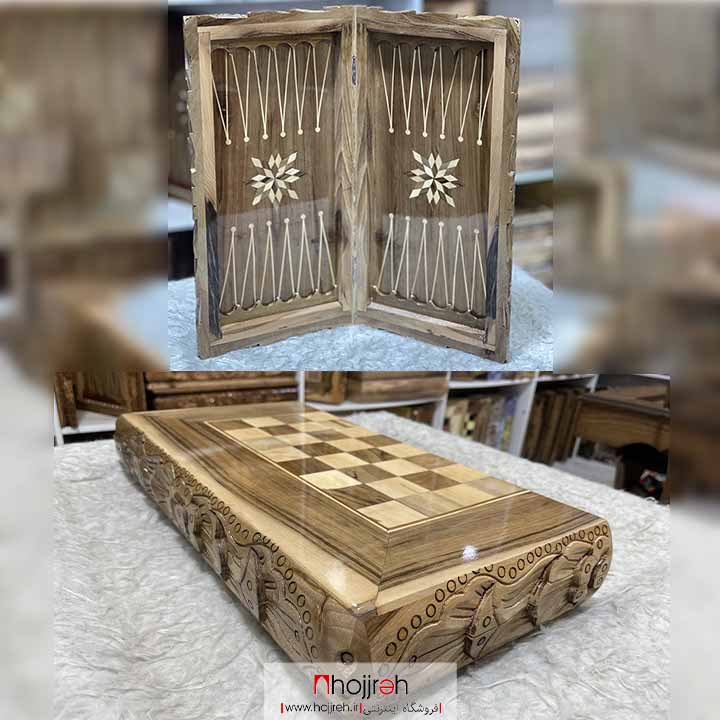 اطلاعات ، قیمت و خرید تخته نرد و شطرنج چوب گردو منبت کاری سنندج کد TNS610