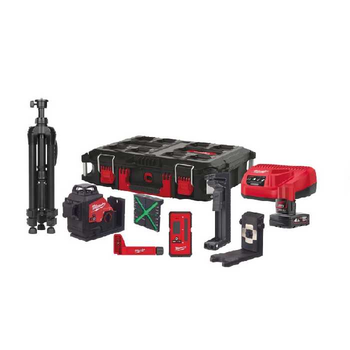 تراز لیزری نور سبز 360 درجه 12 ولت شارژی میلواکی مدل M123PL-401P