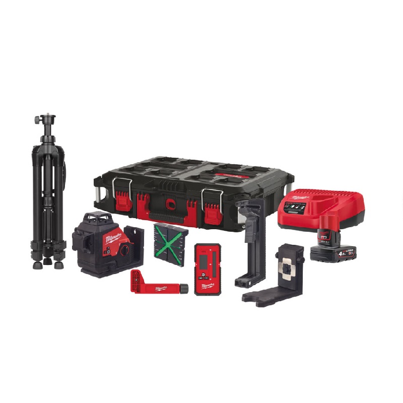 تراز لیزری نور سبز 360 درجه 12 ولت شارژی میلواکی مدل M123PL-401P