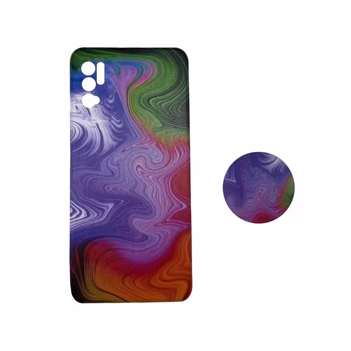 کاور مدل سیلیکونی مناسب برای گوشی موبایل شیائومی Redmi poco m3 pro به همراه پاپ سوکت