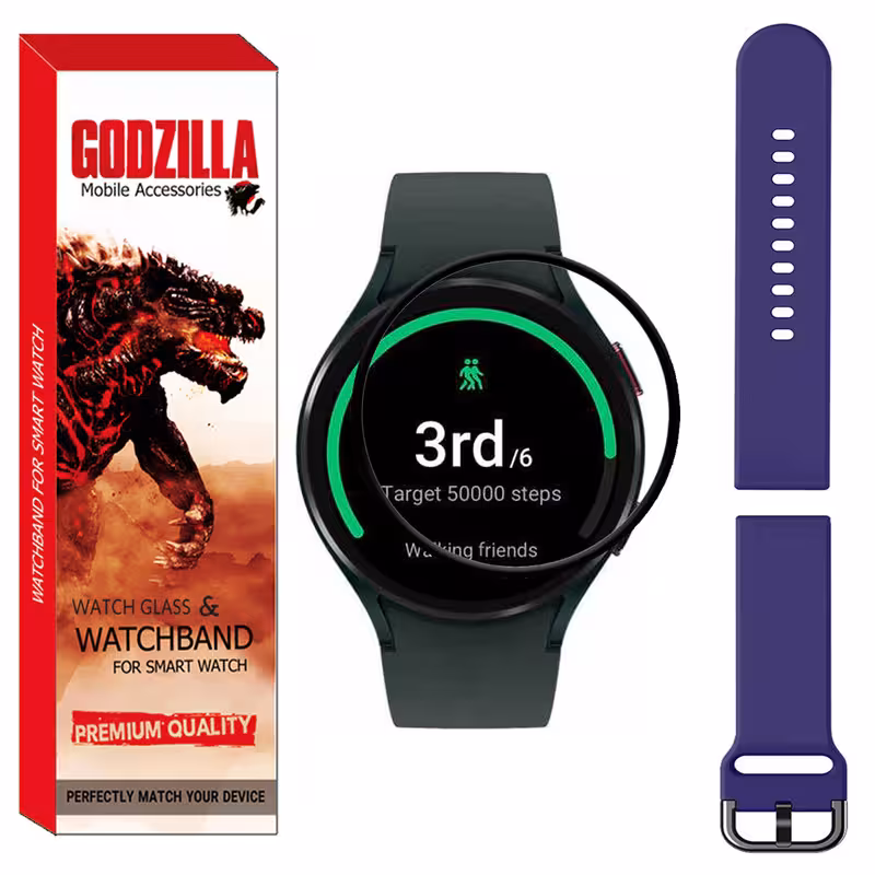 محافظ صفحه نمایش گودزیلا مدل GS-SIL-SQ مناسب برای ساعت هوشمند سامسونگ Watch 4 44mm به همراه بند | کالا برتری