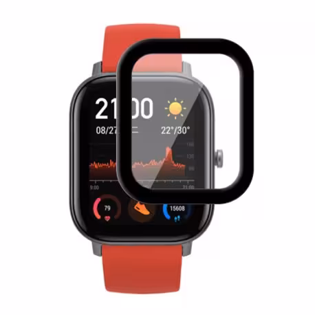 محافظ صفحه نمایش(گلس) دور مشکی ساعت هوشمند Amazfit GTS