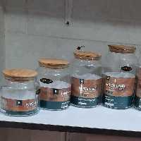 بانکه حبوبات شیشه ای در چوبی امپریال سایز 5 جاحبوباتی شیشه ای 