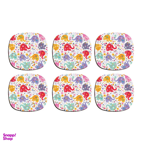 زیر لیوانی ترمه طراحان ایده مدل فیل کد cfp040 بسته 6 عددی