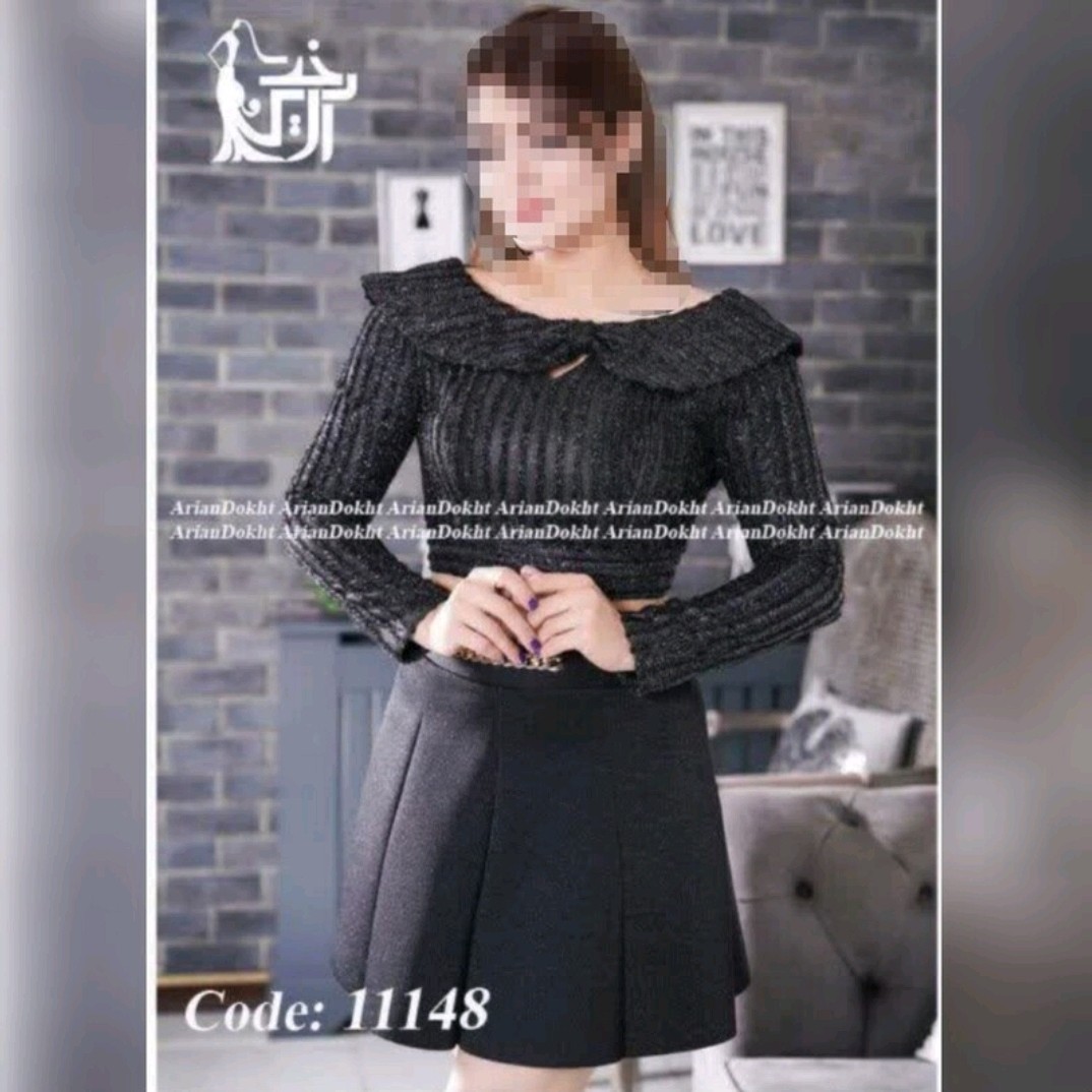 کراپ لمه و دامن کوتاه اسکوبا در سه رنگ و سایز 36 تا 42