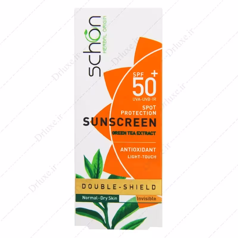 کرم ضدآفتاب دابل شیلد شون SPF50 بی رنگ پوست معمولی و خشک 50 میل