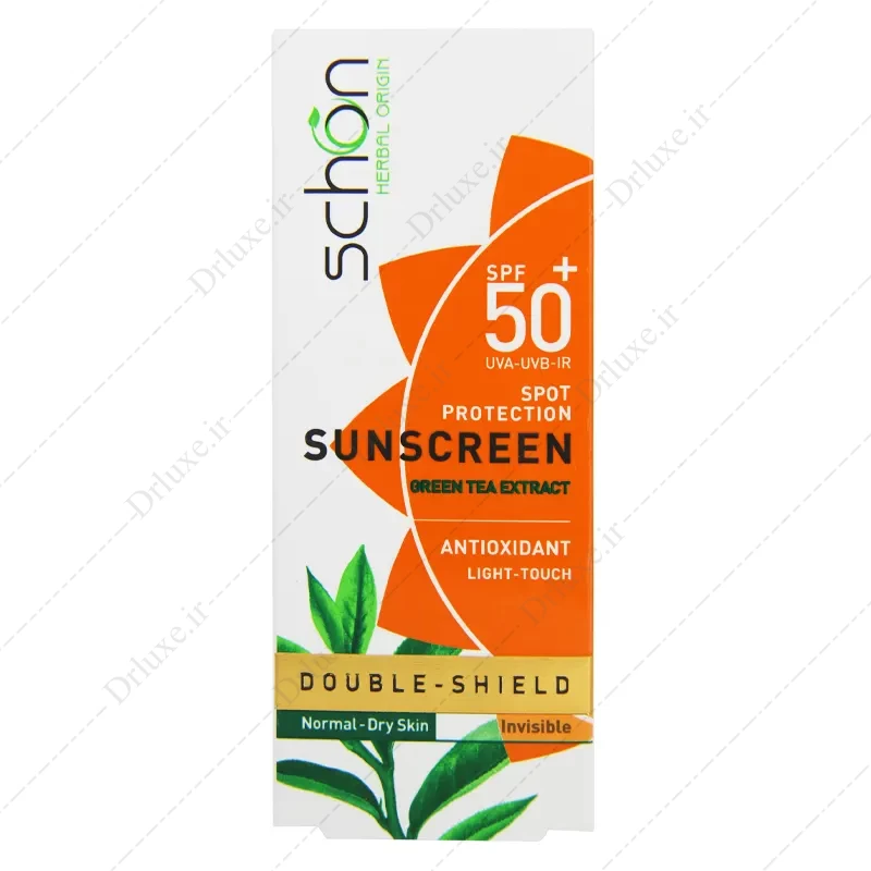 کرم ضدآفتاب دابل شیلد شون SPF50 بی رنگ پوست معمولی و خشک 50 میل