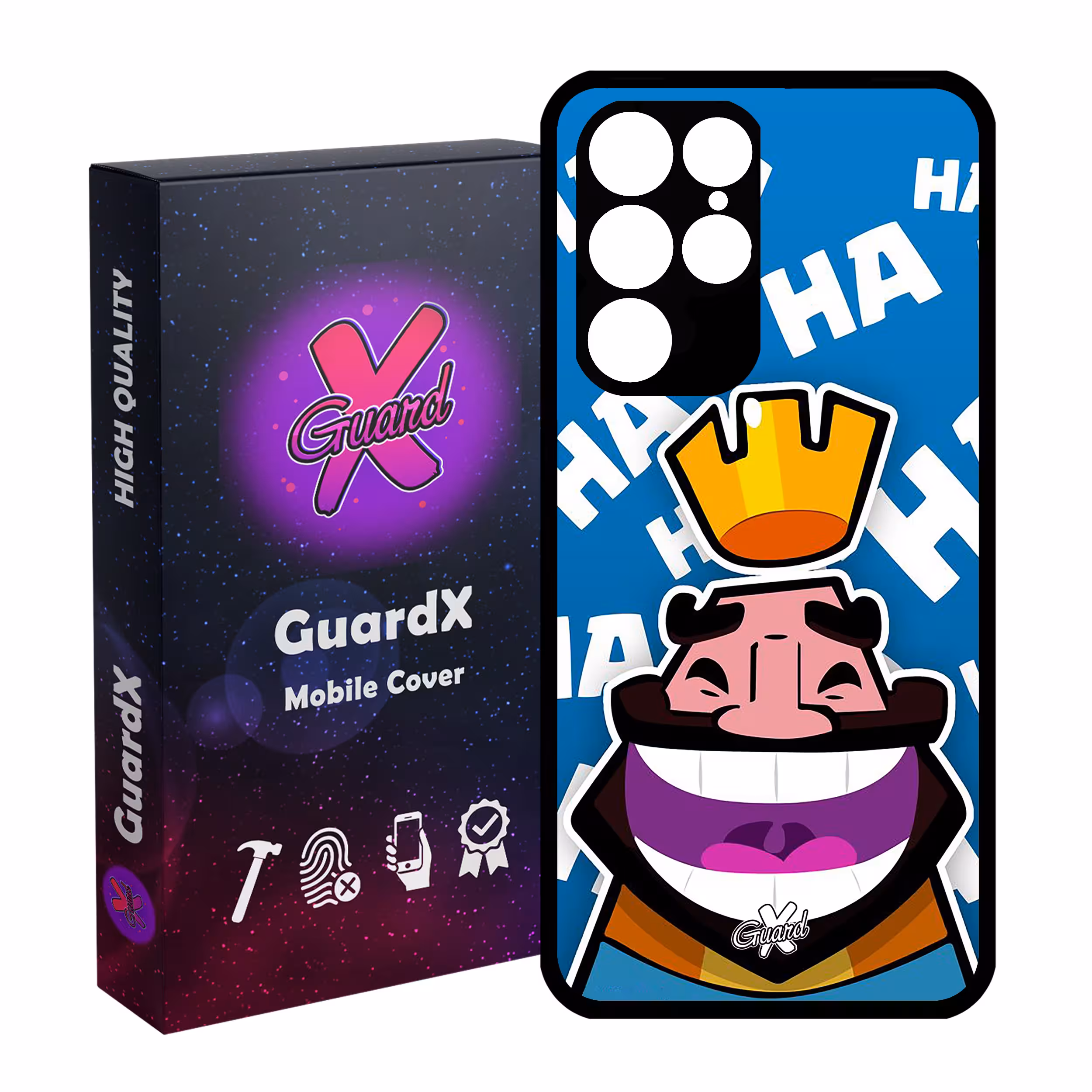 کاور گارد ایکس طرح Clash Royale مدل Glass10036 مناسب برای گوشی موبایل سامسونگ Galaxy S22 Ultra