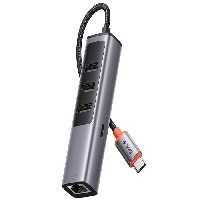 هاب تایپ‌سی با 5 پورت مک‌دودو MCDODO USB-C USB3.0x3 PD100WxRJ45 HU-111