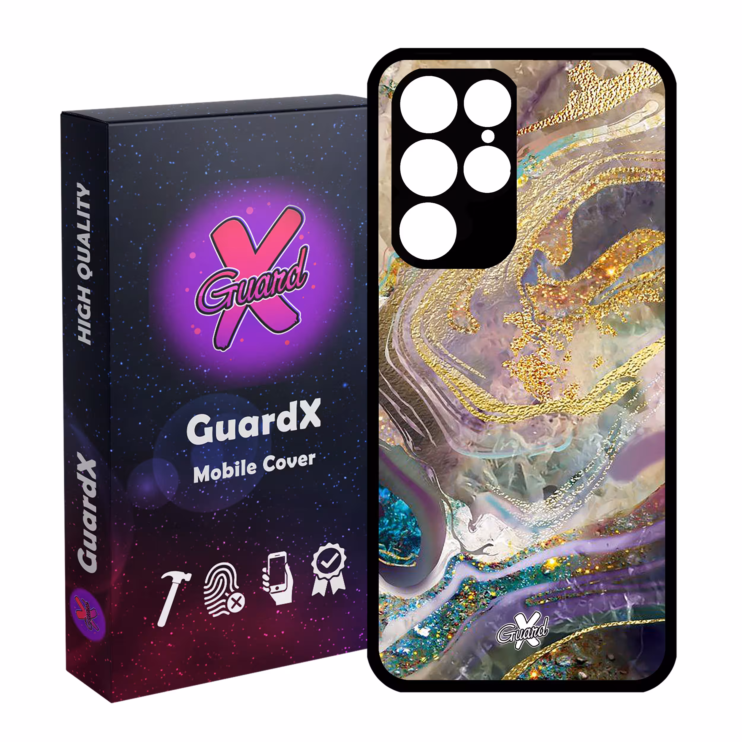 کاور گارد ایکس طرح ماربل مدل Glass10295 مناسب برای گوشی موبایل سامسونگ Galaxy S22 Ultra