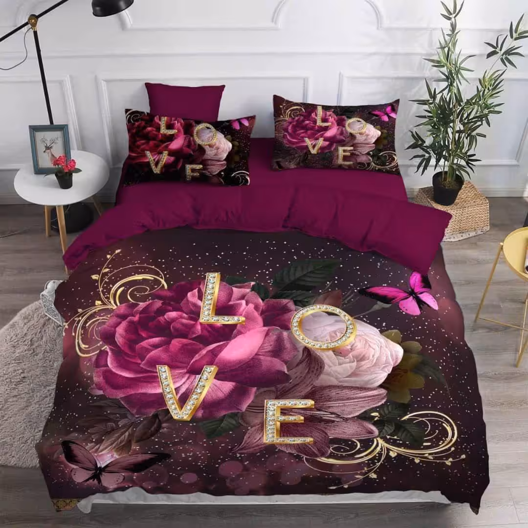 سرویس روتختی مدل love دو نفره 6 تکه