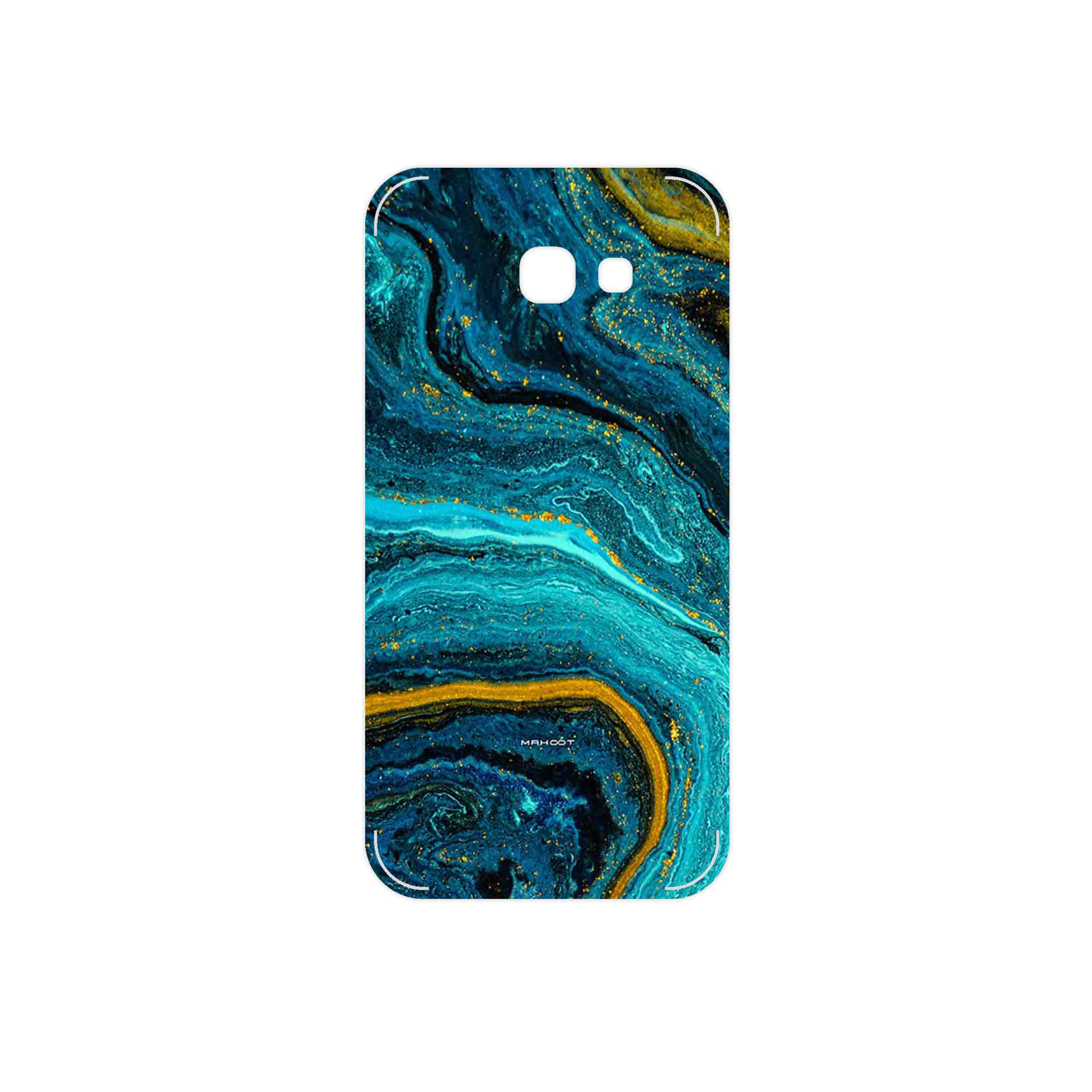 برچسب پوششی ماهوت مدل Turquoise marblewith golden streaks مناسب برای گوشی موبایل سامسونگ Galaxy A5 2017