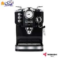 اسپرسو ساز 1.25 لیتری مباشی مدل ME-ECM2015 با قابلیت تولید کف شیر، اسپرسو، کاپوچینو، گرم کن فنجان، سینی چکه گیر