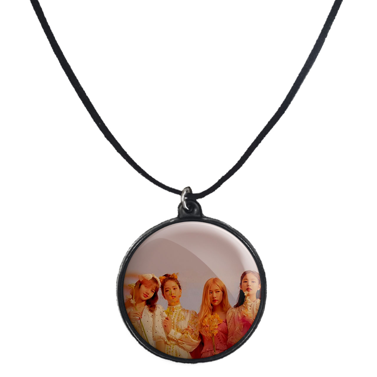 گردنبند پرمانه طرح بلک پینک کد pmb.17841 مدل دو طرفه