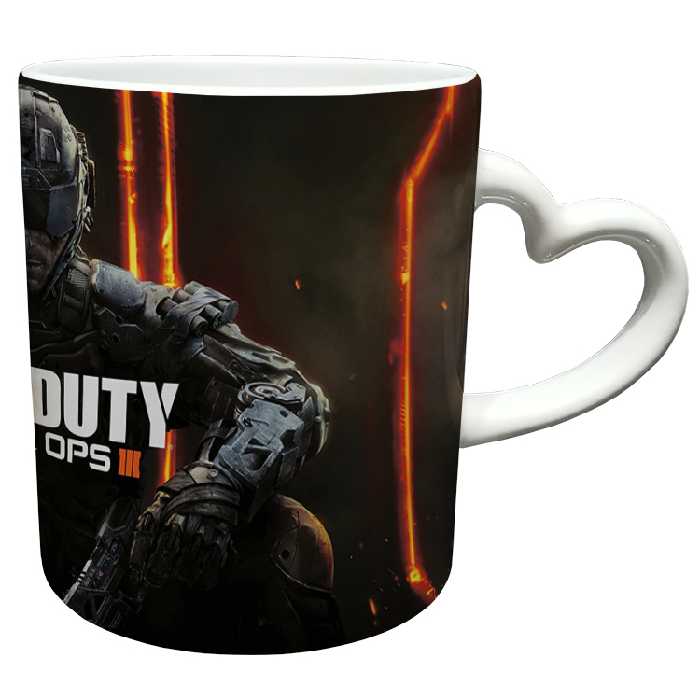 ماگ مدل دسته قلبی طرح بازی کال آف دیوتی call of duty کد 33