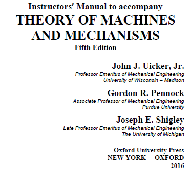 خرید و دانلود نسخه کامل کتاب Solution Manual Theory of Machines and Mechanisms (5th edtion) - Pdf