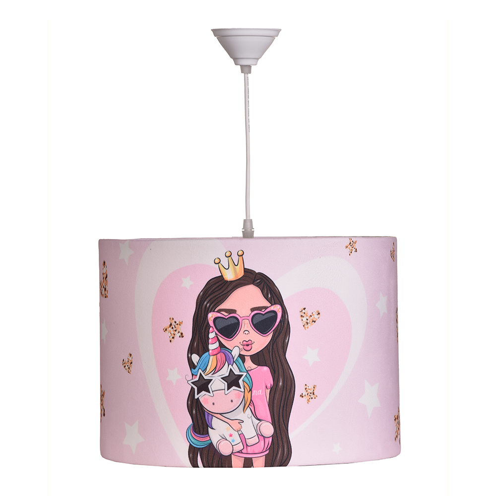 لوستر کودک مدل دختر و اسب تکشاخ یونیکورن