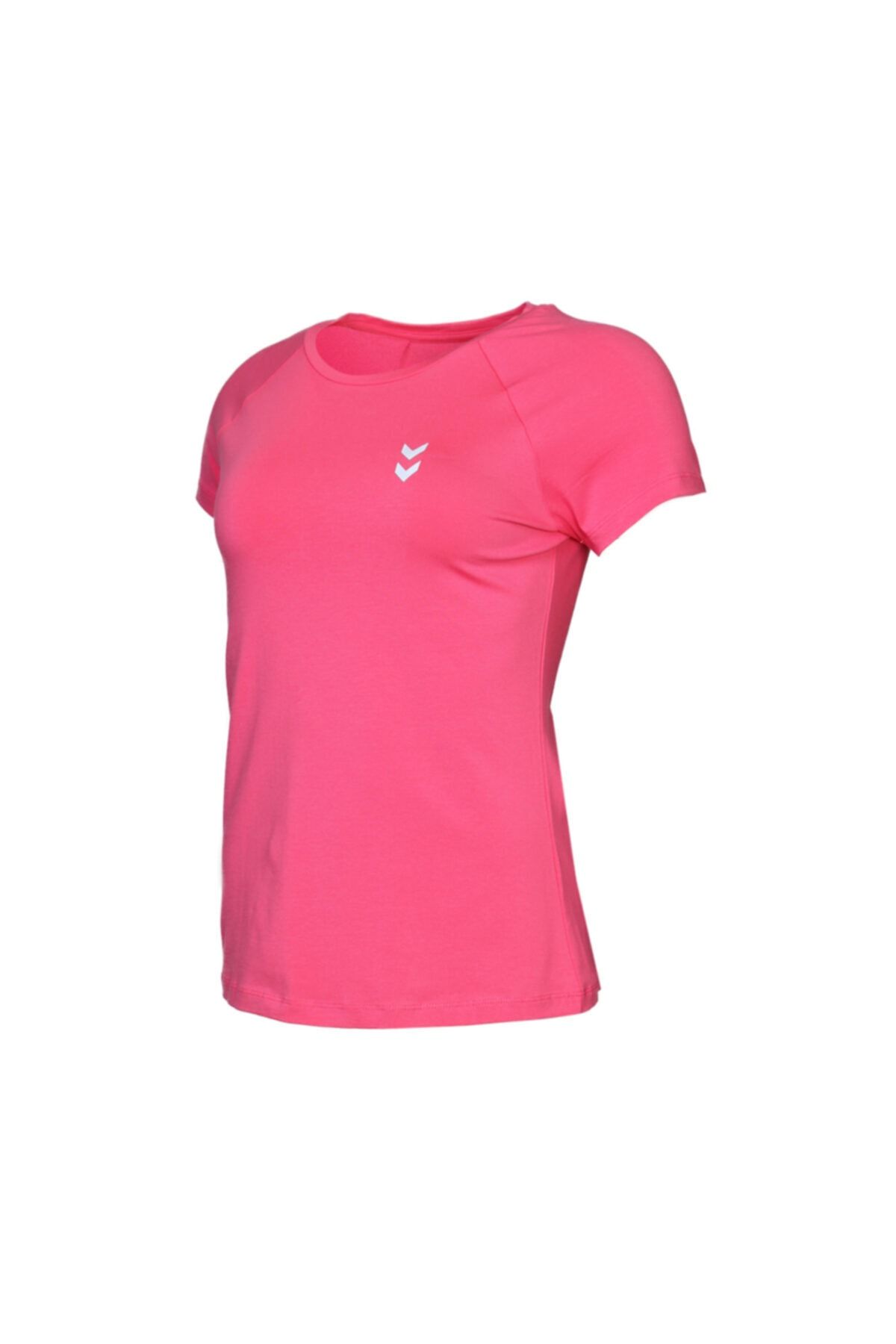 تی شرت ورزشی صورتی زنانه آستین کوتاه Hapsen t shirt hummel