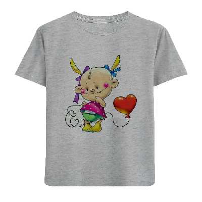 تی شرت آستین کوتاه بچگانه مدل دخترعروسکی D338