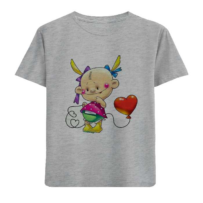 تی شرت آستین کوتاه بچگانه مدل دخترعروسکی D338