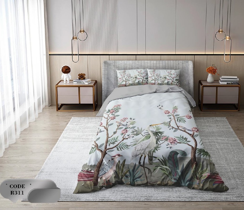 سرویس روتختی 1 نفره 4 تکه ابعاد 1.65 ×2.35 کشدار ضد حساسیت و عرق کد R311 | ست خواب و ست روتختی