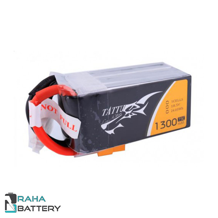 باتری لیتیوم پلیمر 5 سل TATTU 1300mAh 75C