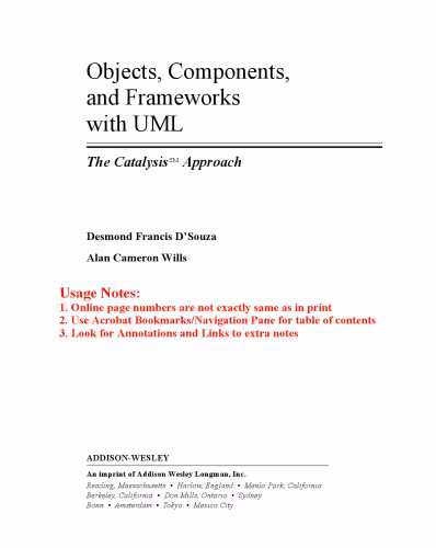 خرید و دانلود نسخه کامل کتاب Objects, Components, and Frameworks with UML : The Catalysis(SM) Approach (Addison-Wesley Object Technology Series)