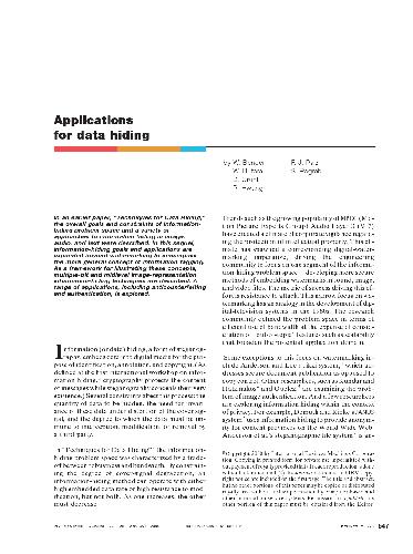 خرید و دانلود نسخه کامل کتاب Applications for data hiding