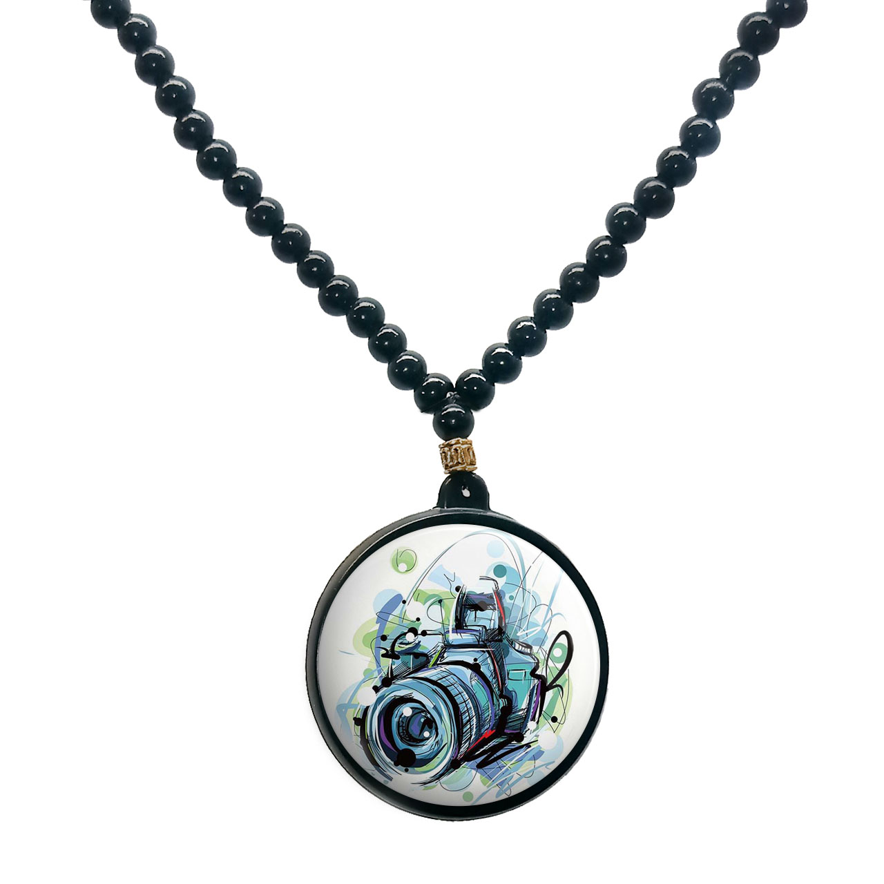 گردنبند پرمانه طرح عکاس کد pmd.5133 مدل دو طرفه