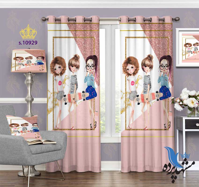 پرده پانچ کودکانه طرح دخترانه S10929