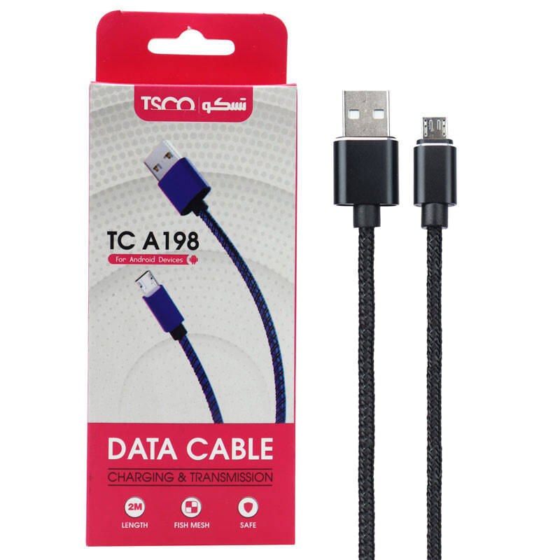 کابل تبدیل USB به microUSB تسکو مدل TC-A198 طول 2 متر