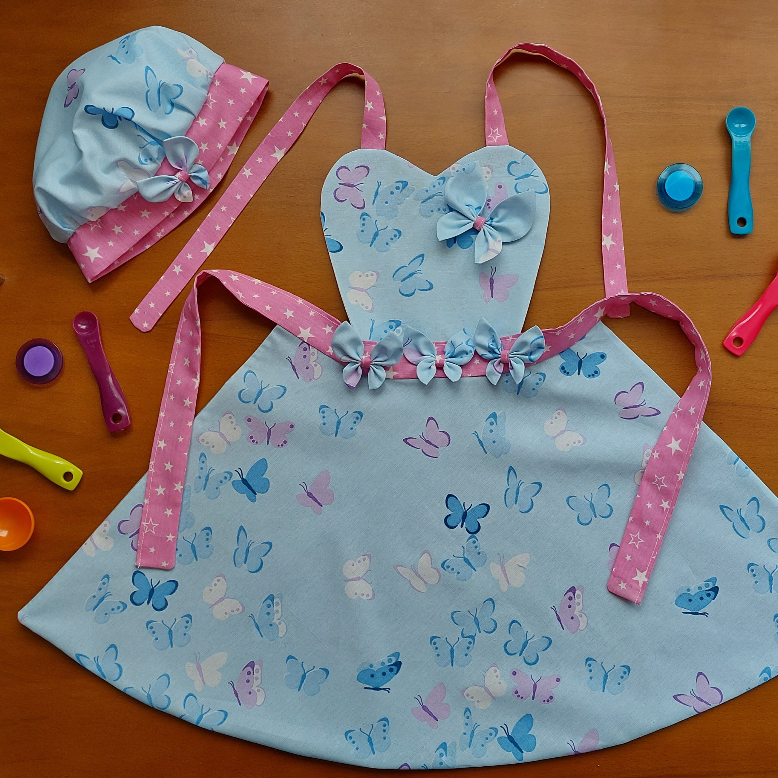 پیشبند آشپزخانه کودک به کلاه آشپزی 