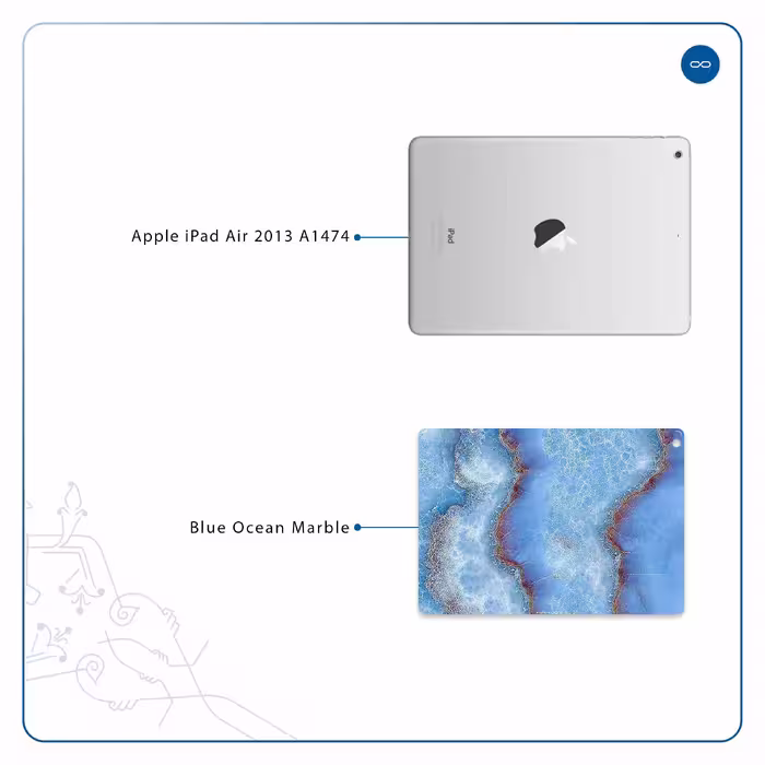 برچسب پوششی ماهوت مدل Blue Ocean Marble مناسب برای تبلت اپل iPad Air 2013 A1474