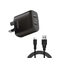 شارژر دیواری گرین مدل 12W به همراه کابل تبدیل MicroUSB