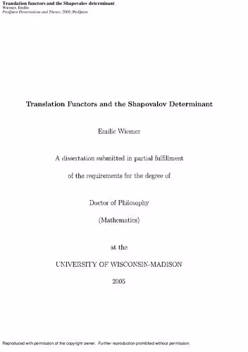 خرید و دانلود نسخه کامل کتاب Translation Functors and the Shapovalov Determinant