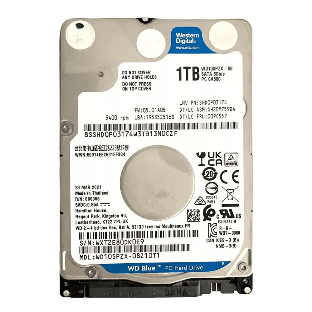 هارد دیسک اینترنال وسترن دیجیتال Blue مدل WD10SPZX ظرفیت 1 ترابایت