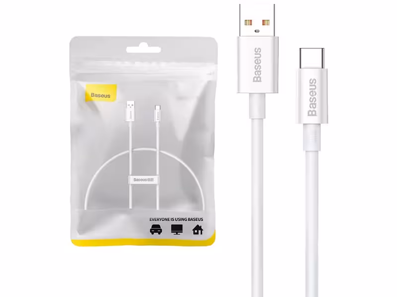 کابل سوپر فست شارژ یو اس بی به تایپ سی 100 وات 25 سانتی متر بیسوس Baseus Superior USB-C Cable P10320102214-00