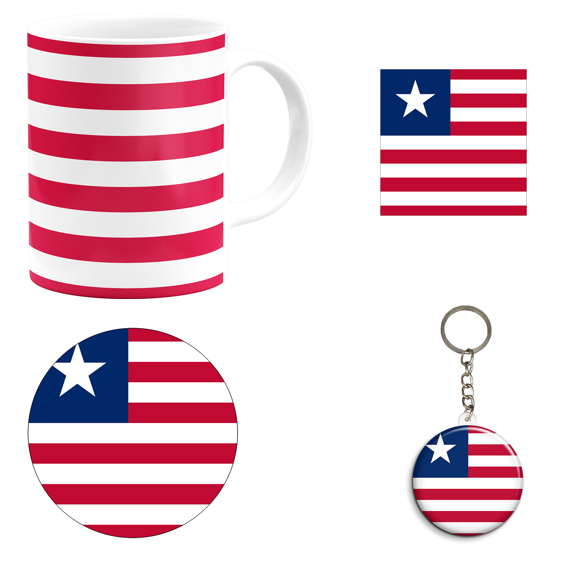 ست هدیه ماگ طرح پرچم لیبریا مدل Liberia کد M1