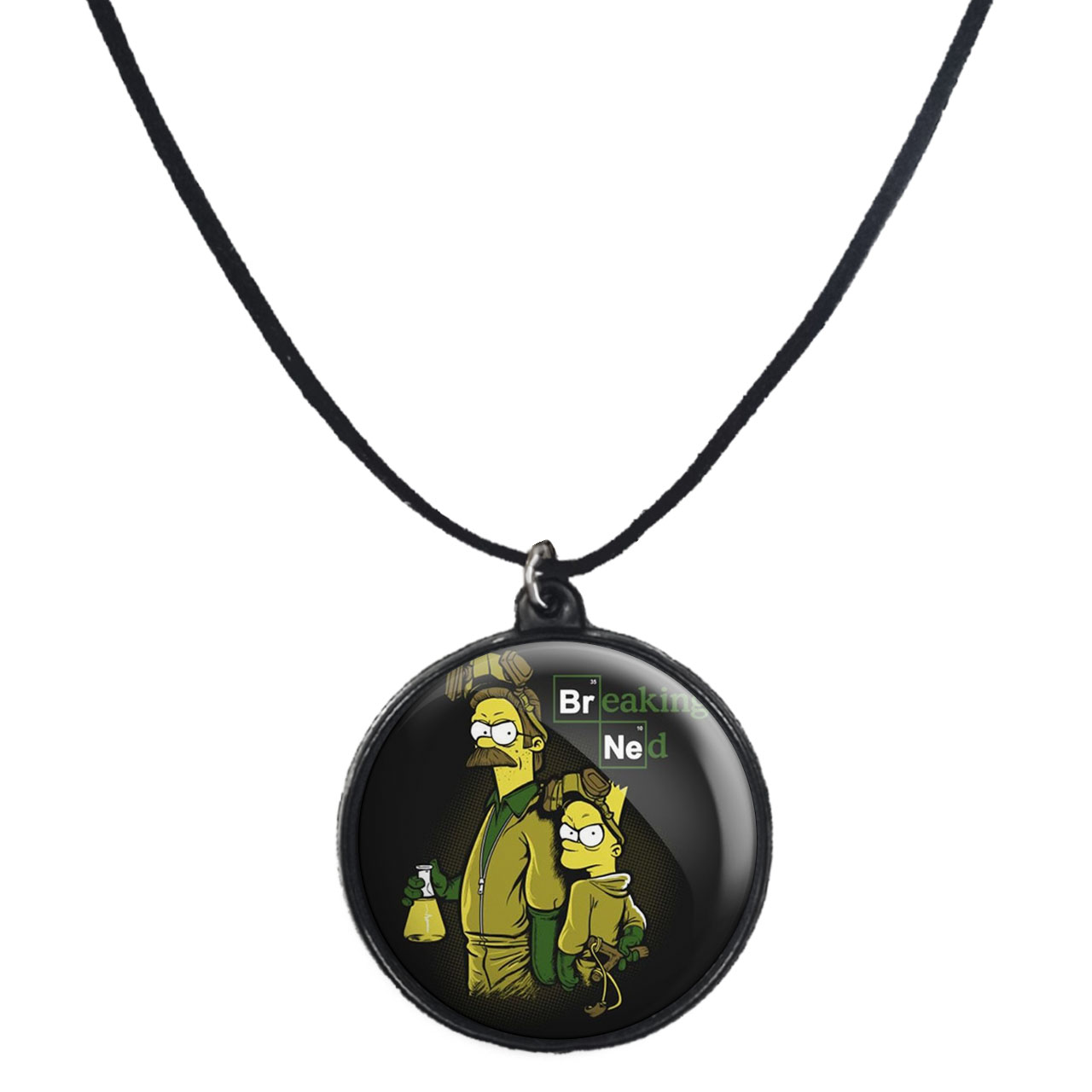 گردنبند پرمانه طرح سیمپسون ها کد pmb.21357 مدل دو طرفه