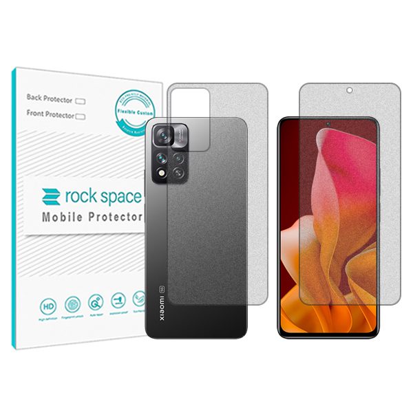 گلس صفحه نمایش و پشت گوشی شیائومی 11i مدل نانو هیدروژل گیمینگ برند راک اسپیس کدSS