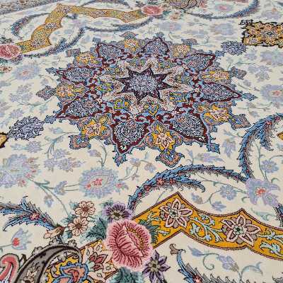 فرش دستبافت شش متری اصفهان حسینی کد 1147 یک جفت