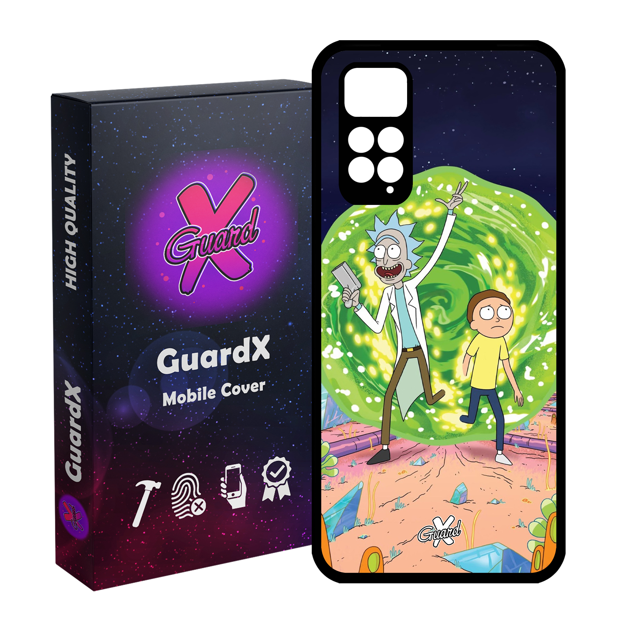 کاور گارد ایکس طرح Rick and Morty مدل Glass10190 مناسب برای گوشی موبایل شیائومی Redmi Note 11S/ Note 11 4G