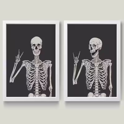 تابلو مدل مینیمال skeleton کد M0904-w بسته 2 عددی