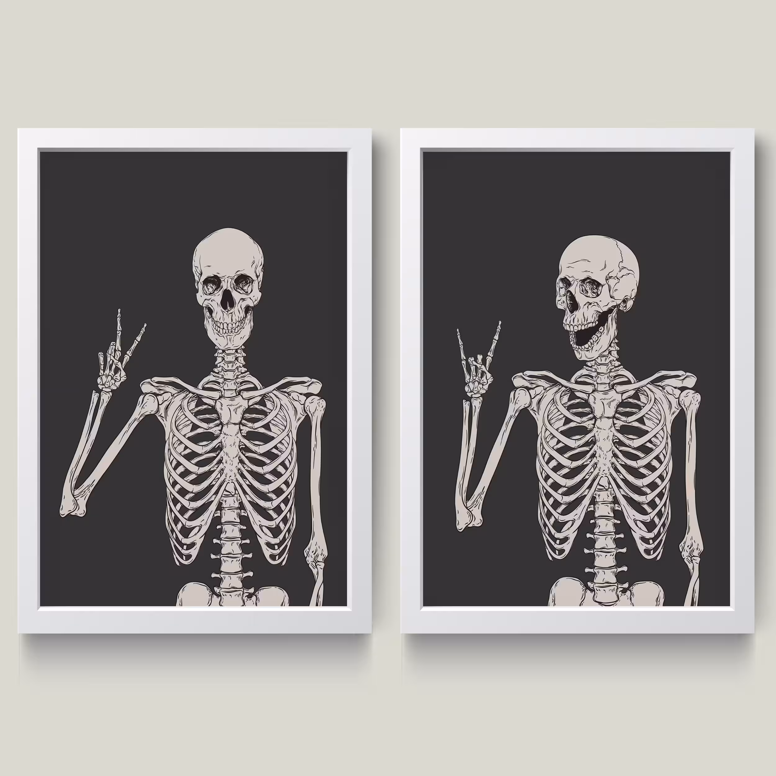 تابلو مدل مینیمال skeleton کد M0904-w بسته 2 عددی