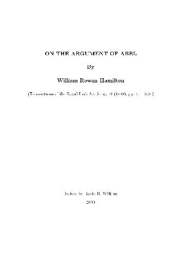خرید و دانلود نسخه کامل کتاب On the Argument of Abel