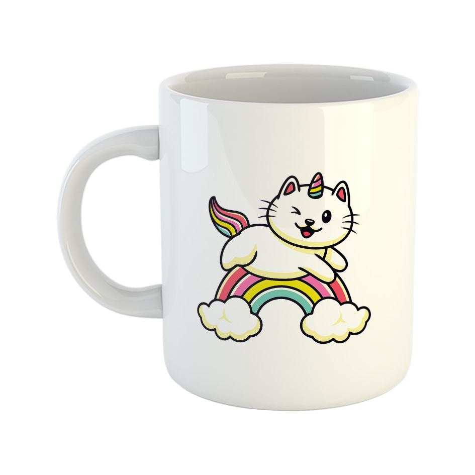 ماگ طرح گربه شاخ دار 