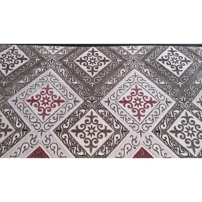 فرش ماشینی زمرد مشهد مدل KR26 زمینه کرم